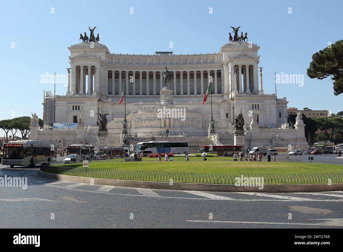 Eine Außenansicht des Denkmals, das dem italienischen König Vittorio Emanuele II., auch bekannt als Altar des Vaterlandes, gewidmet ist Stockfoto