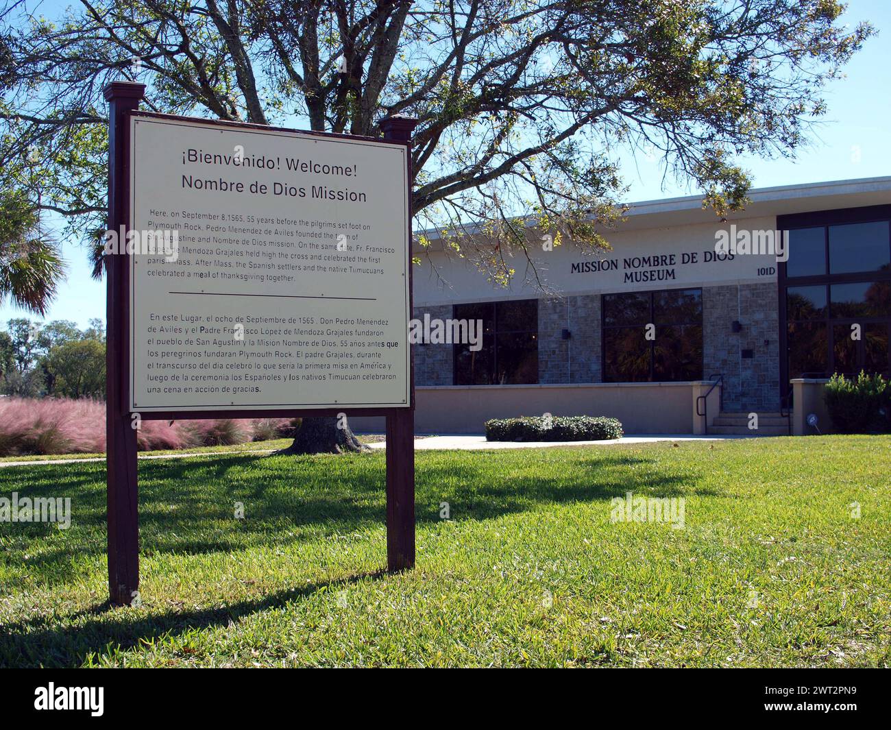St. Augustine, Florida, USA - 5. Dezember 2016: Mision Nombre de Dios Museum in der ältesten Stadt der USA Stockfoto