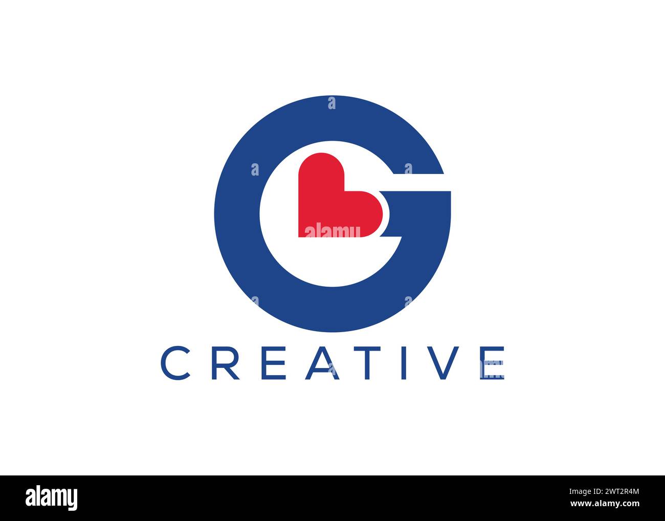 Minimal Letter G Love Logo Vektorvorlage Stock Vektor