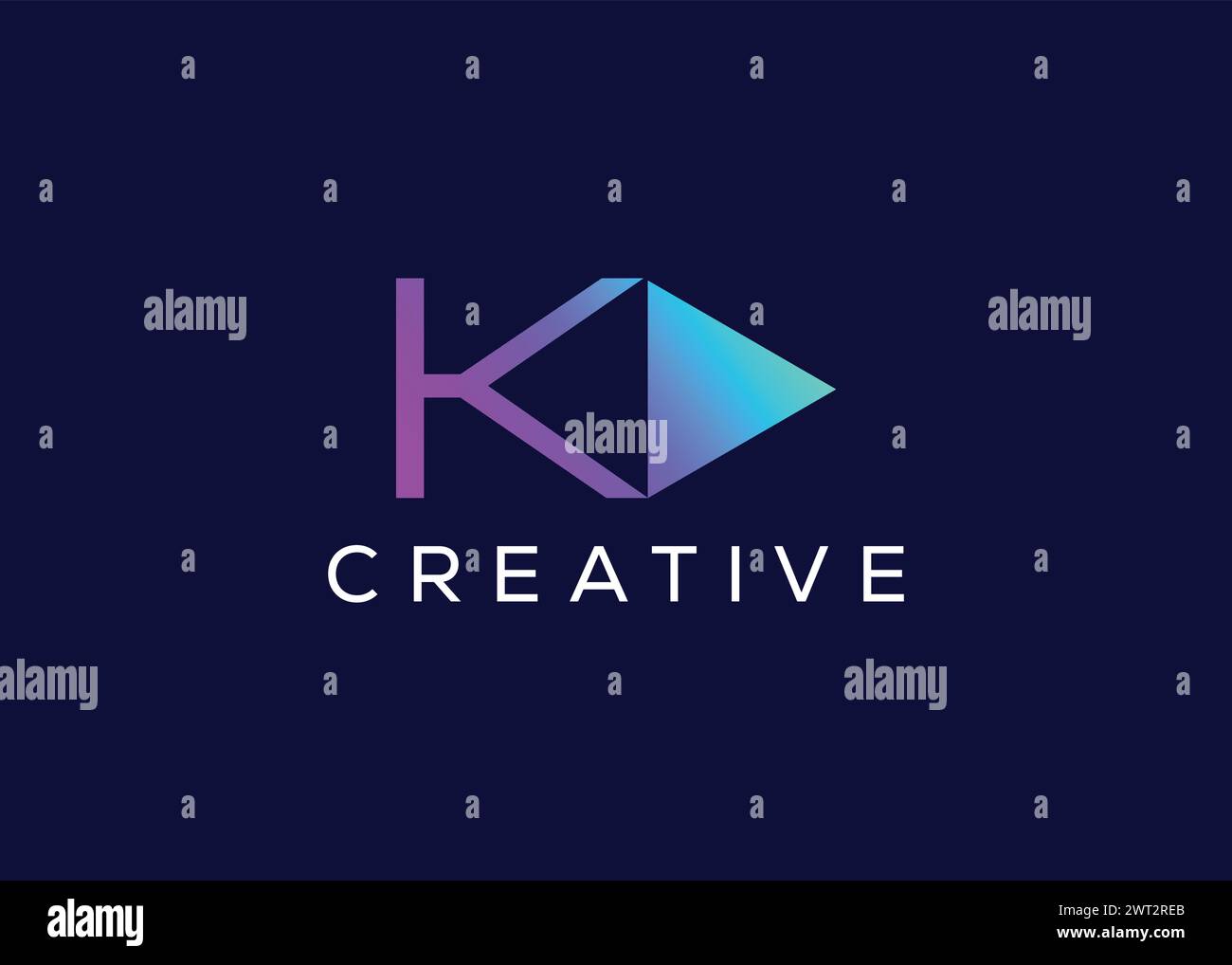 Minimale Letter K Play Logo-Vektorvorlage. Modernes K Play-Logo Stock Vektor