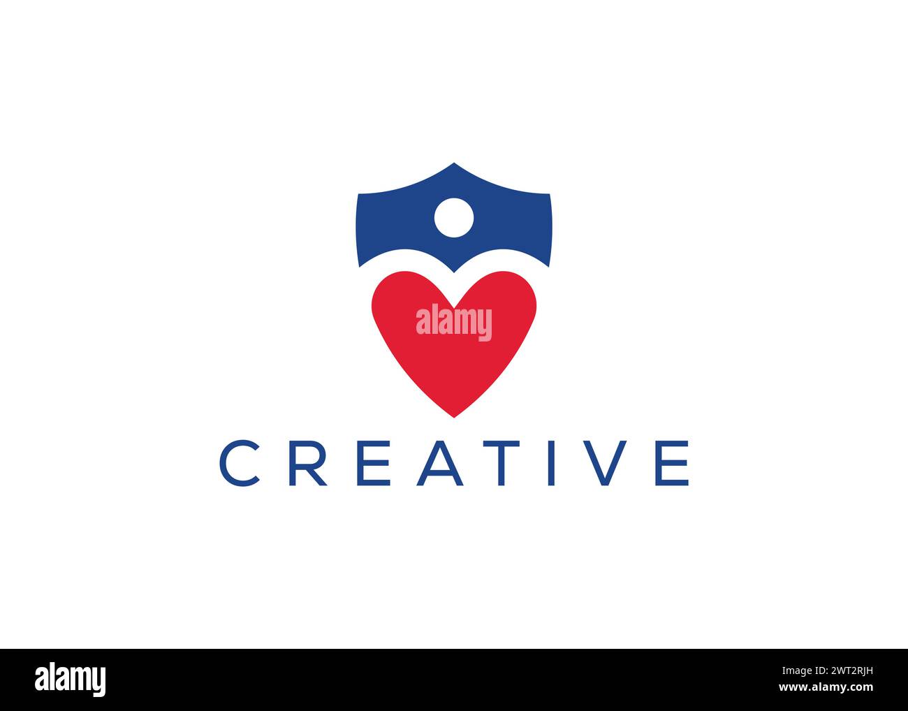 Minimal Shield Love, Lebensversicherung Logo Vektor Vorlage Stock Vektor