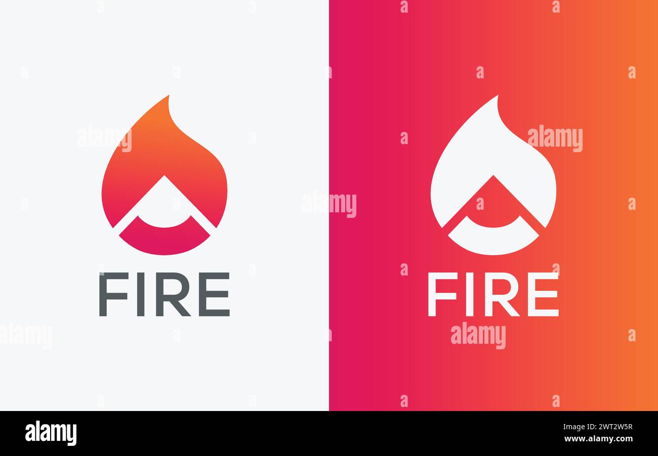 Minimalistisches Brandflammenvektor-Logo. Modernes farbenfrohes Bonfire-Vektor-Logo. Abstraktes farbenfrohes Fire-Logo Stock Vektor