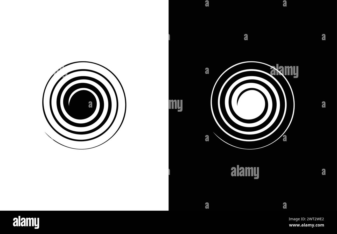 Minimalistisches Vektorlogo mit Buchstaben oder Drehung. Modernes Spiral-Vektor-Logo. Abstrakte Spirale. Stock Vektor