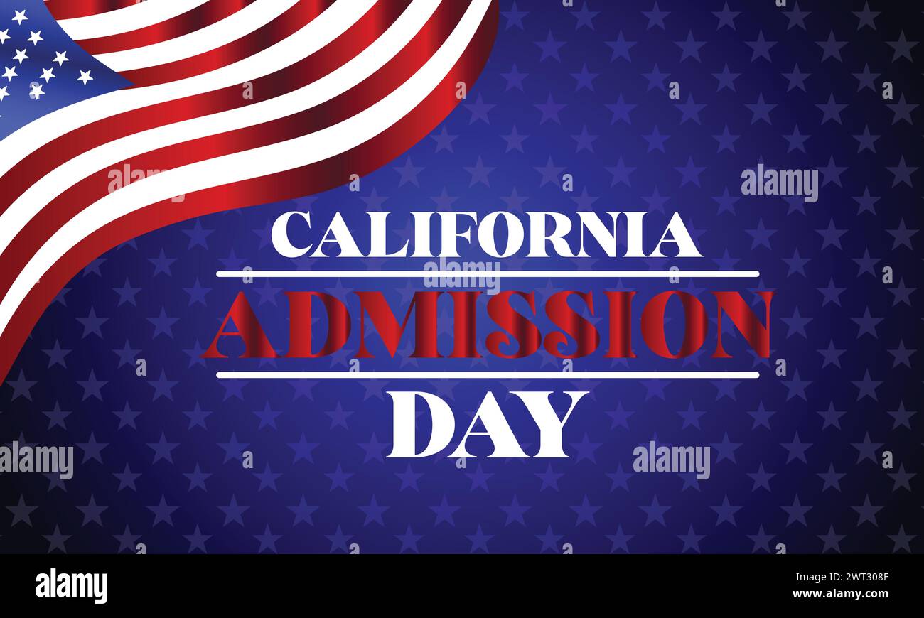 California Admission Day stilvoller Text mit Illustration der usa-Flagge Stock Vektor