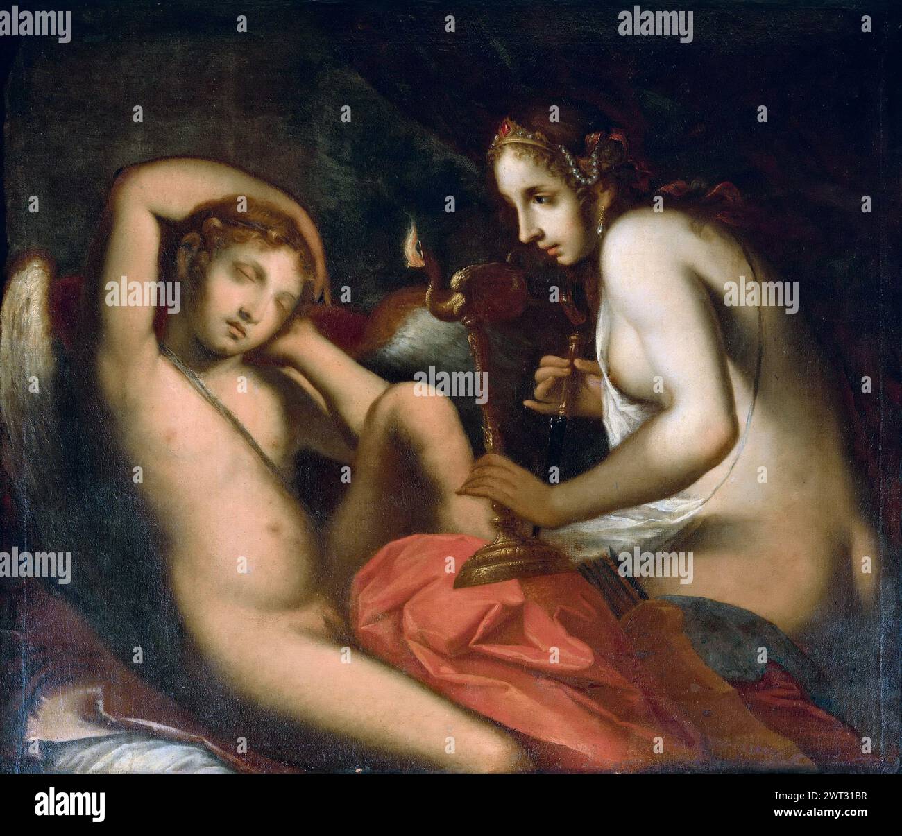 Padovanino – Cupid und Psyche 1630-40. 113 x 146 Stockfoto