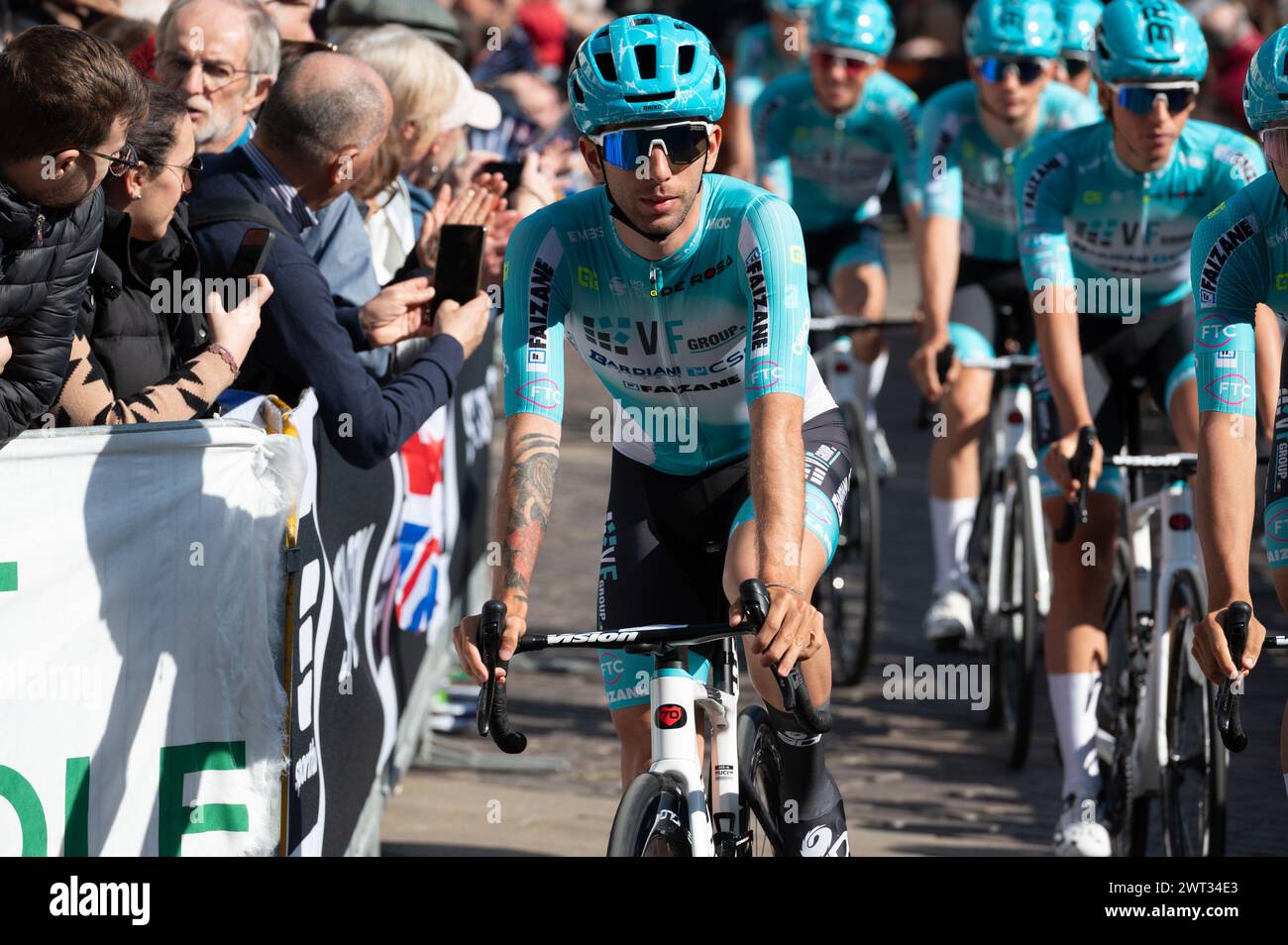 Turin, Italien. März 2024. Martin Marcellusi, Team VF Group-Bardiani CSF-Faizane während Mailand-Turin, Straßenradrennen in Turin, Italien, 13. März 2024 Credit: Independent Photo Agency/Alamy Live News Stockfoto