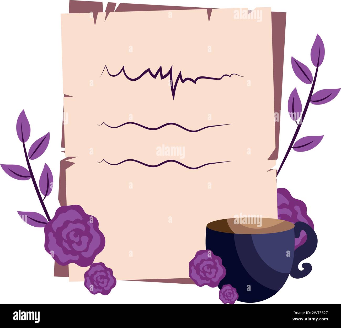 Poesie schreiben und Kaffee Stock Vektor