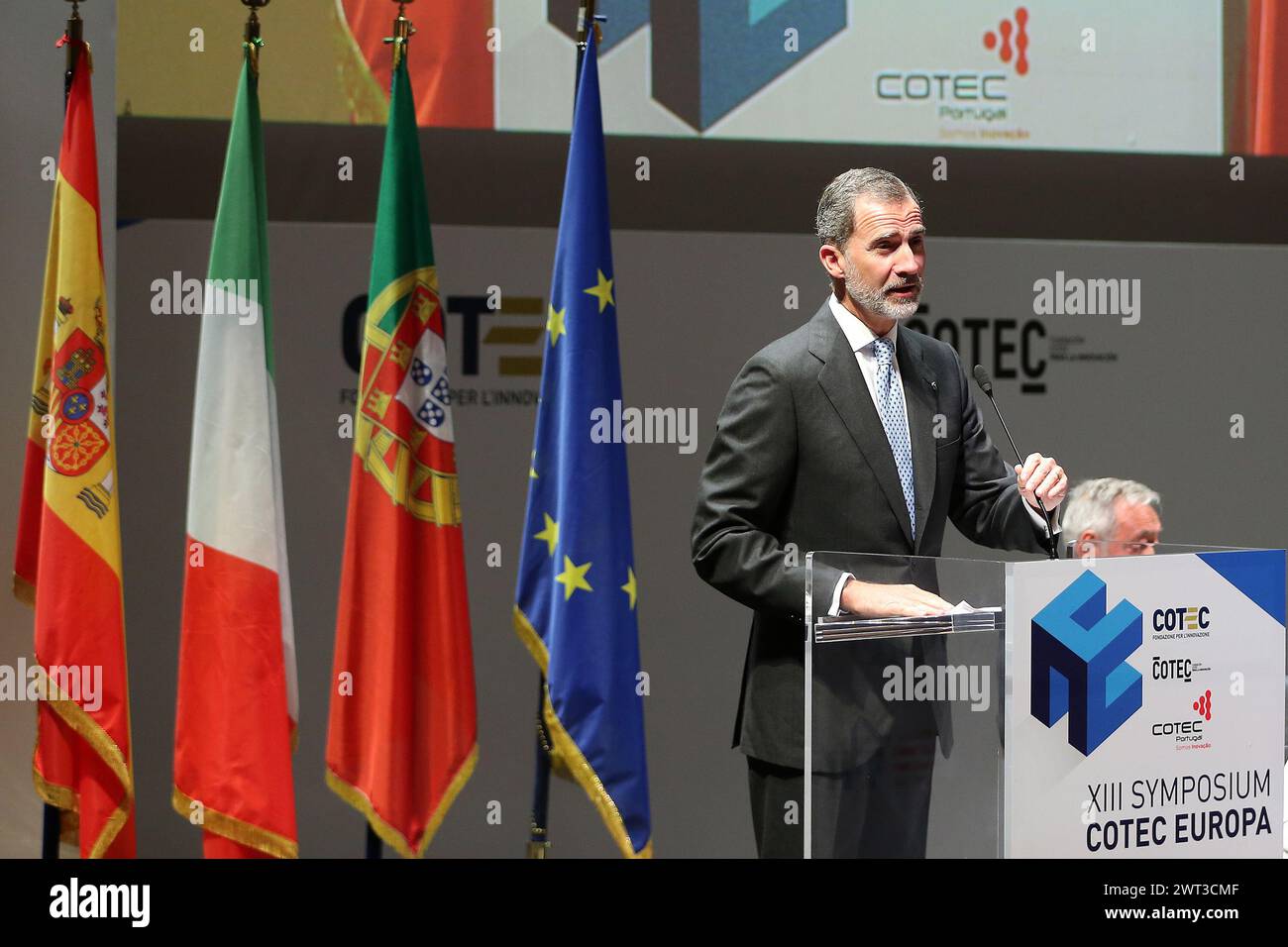 Der König von Spanien Philipp VI., im Theater San Carlo während des COTEC Europe Symposiums. Stockfoto