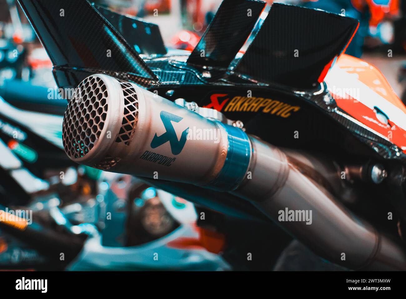Scarico Akrapovic MotoGP Stockfoto