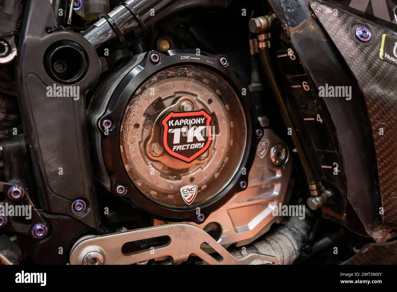 Dettaglio Frizione Moto Stockfoto