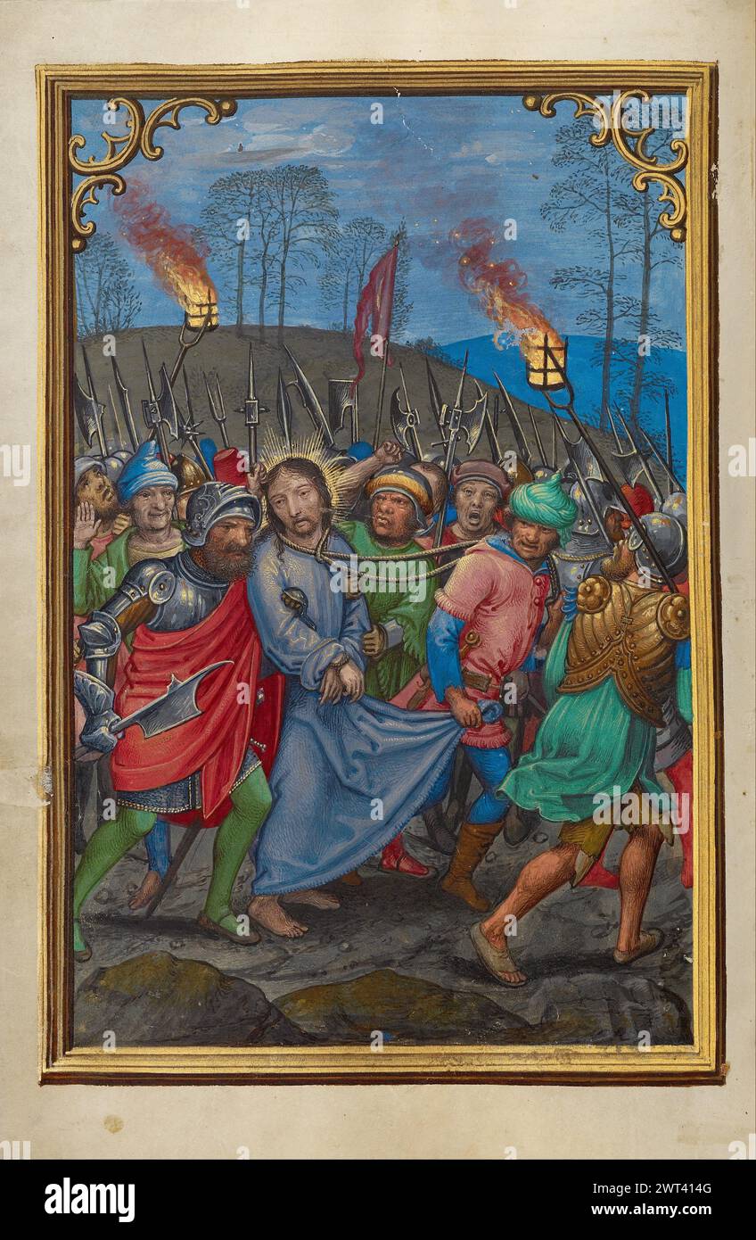 Gebetsbuch von Kardinal Albrecht von Brandenburg: The Arrest of Christ, f 107v, J. Paul Getty Museum, Los Angeles Stockfoto
