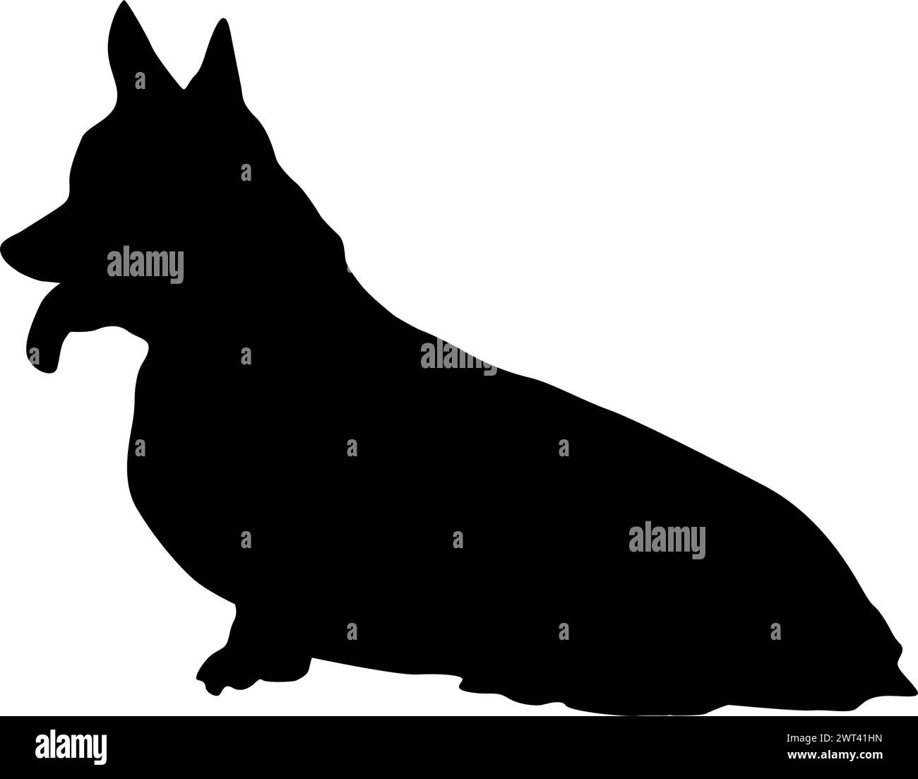 Schwarze Silhouette von Hunden auf weißem Hintergrund. Stock Vektor