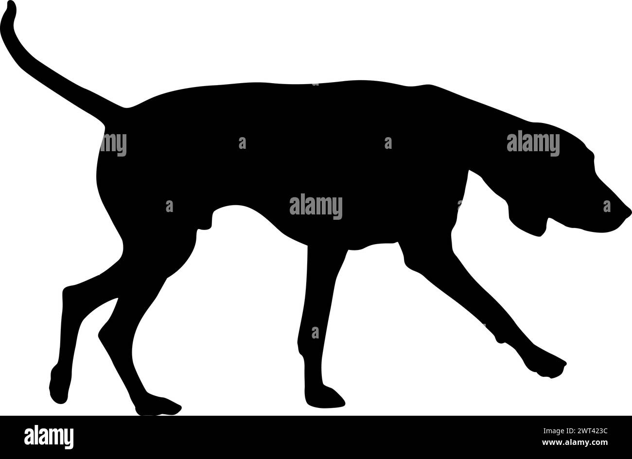 Schwarze Silhouette von Hunden auf weißem Hintergrund. Stock Vektor