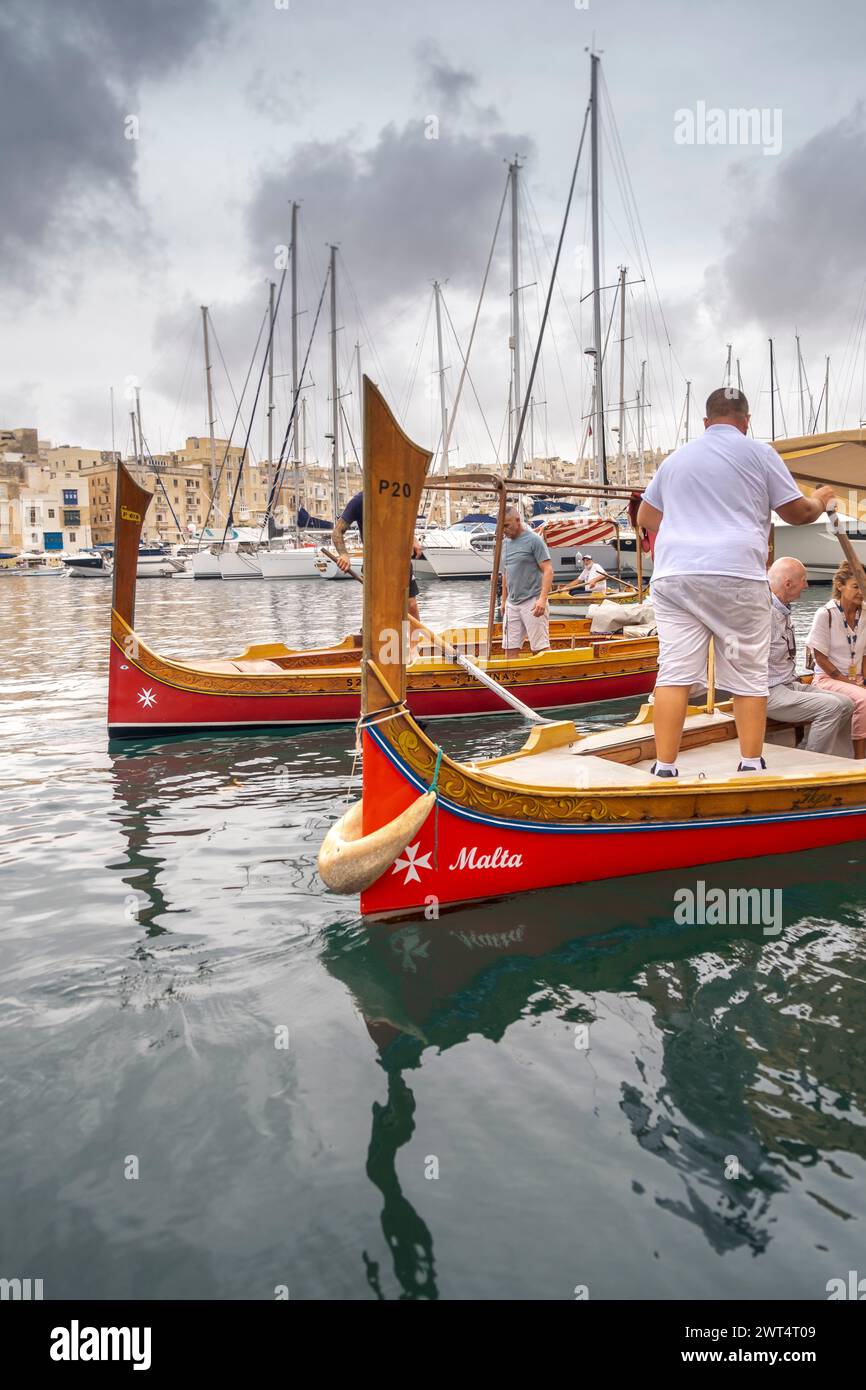 Farbenfrohe traditionelle Fischerboote in Malta. Malta Stockfoto