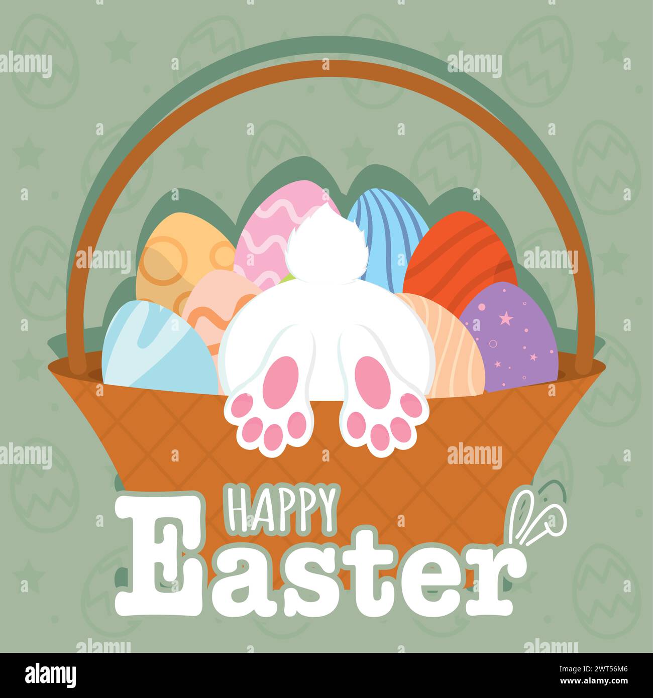 Happy easter Card dekorierte ostereier Vektor Stock Vektor
