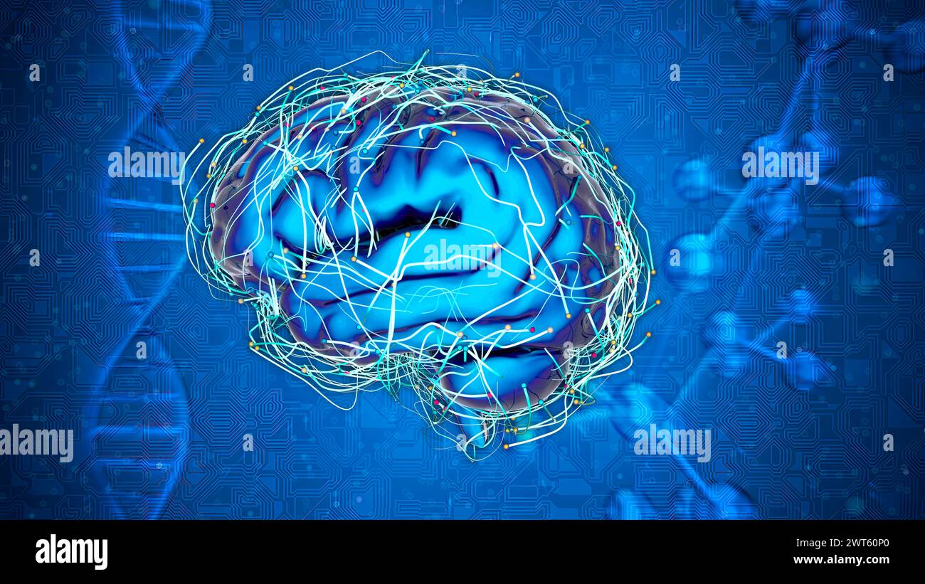 Neurologische Forschung, konzeptionelle Illustration, Stockfoto
