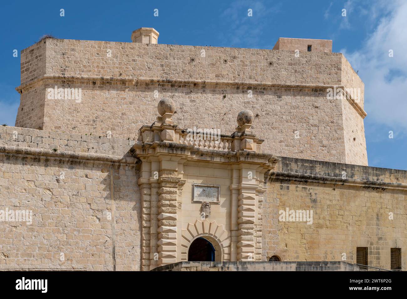 Ein Blick auf das alte Fort Sant'Angelo, Vittoriosa, Malta Stockfoto