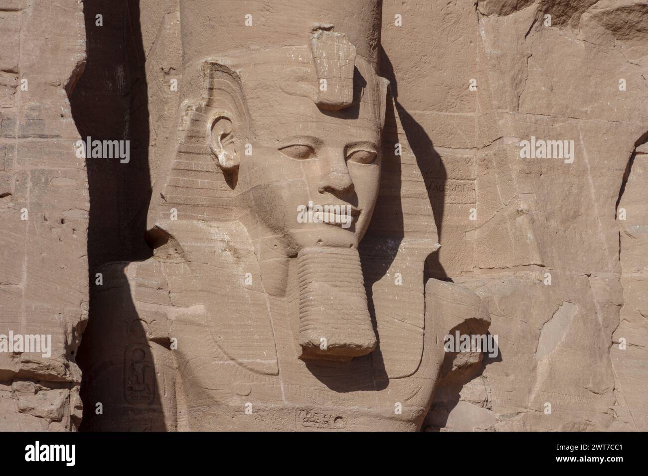 Die große Sonne Tempel von Abu Simbel erbaut von Ramses II, der UNESCO World Heritage Site, Nasser-See, südlich von Assuan, Oberägypten Stockfoto
