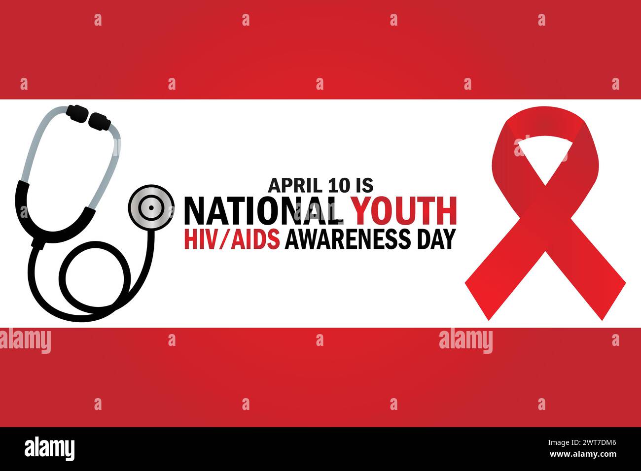 Nationaler Jugendlicher-Hiv-Aids-Bewusstseinstag. Urlaubskonzept. Vorlage für Hintergrund, Banner, Karte, Poster mit Textbeschriftung Stock Vektor