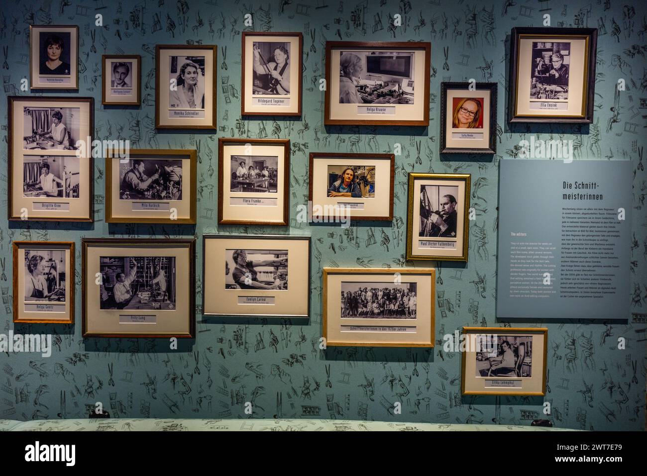 Ein Teil der Ausstellung des Filmmuseums ist den Schneidemeistern in Potsdam, Brandenburg, Brandenburg, Deutschland gewidmet Stockfoto