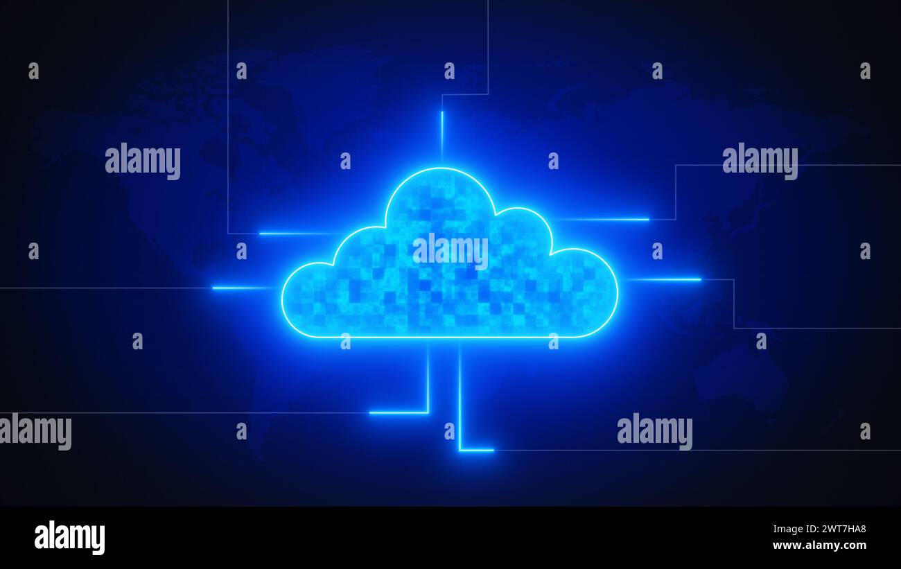 Fließende Daten in der Cloud-Computing-Technologie Stockfoto