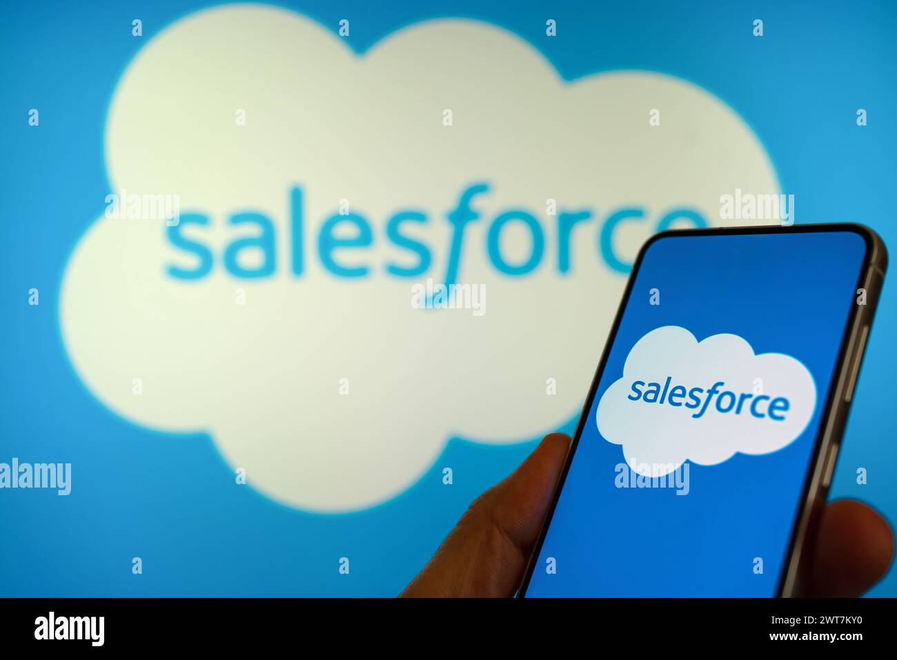 Salesforce Firmenlogo Stockfoto