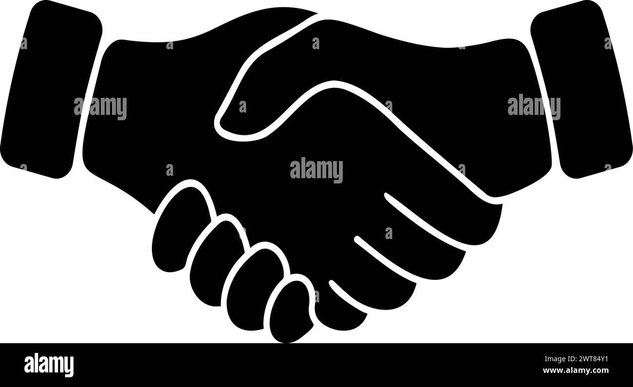 Flaches Symbol zweier Hände in Form eines Handschlags als Konzept von Vertrauen und Freundschaft Stock Vektor