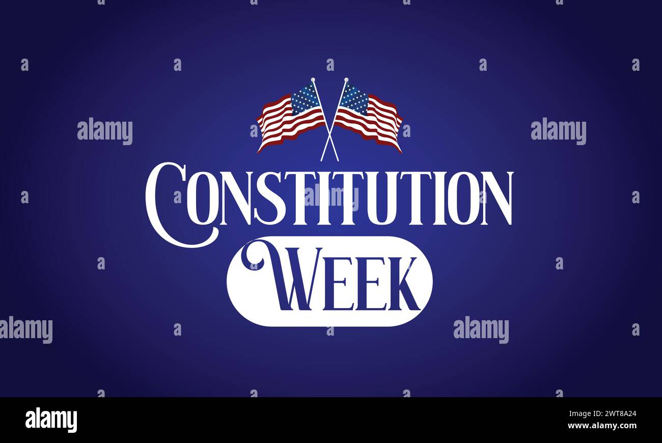 Unique Text der Constitution Week mit Illustration der usa-Flagge Stock Vektor