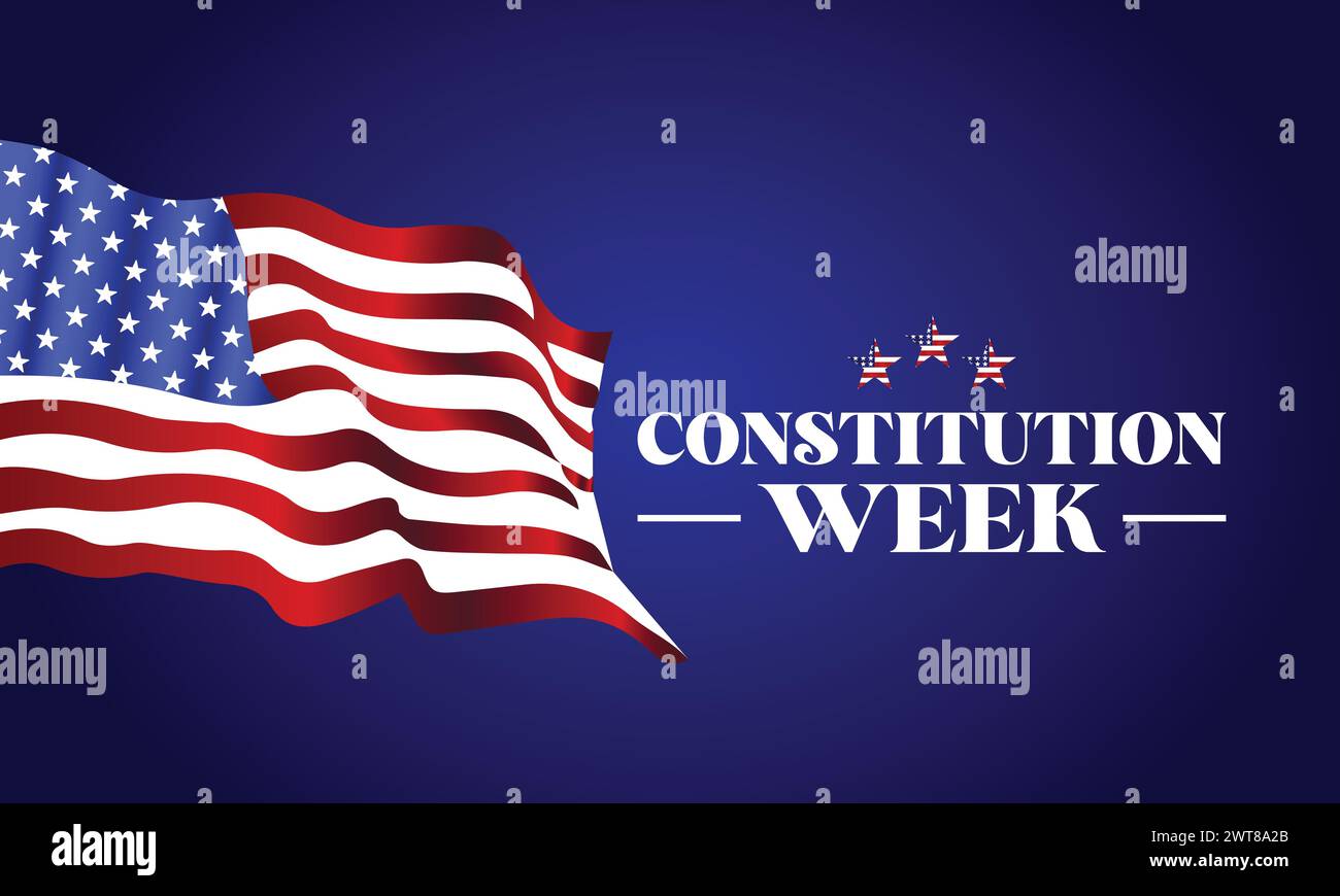 Unique Text der Constitution Week mit Illustration der usa-Flagge Stock Vektor