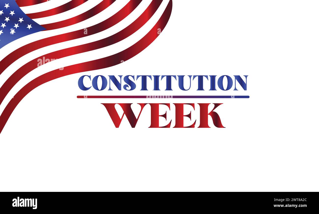 Unique Text der Constitution Week mit Illustration der usa-Flagge Stock Vektor