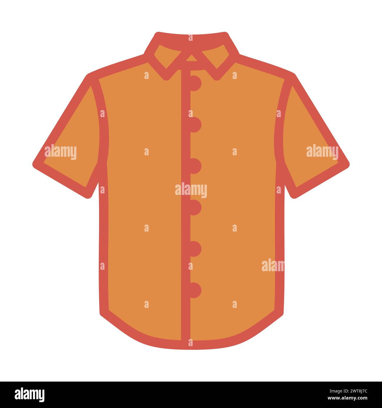 Symbol Für Das Orangefarbene Hemd Mit Halblem Kragen Stock Vektor