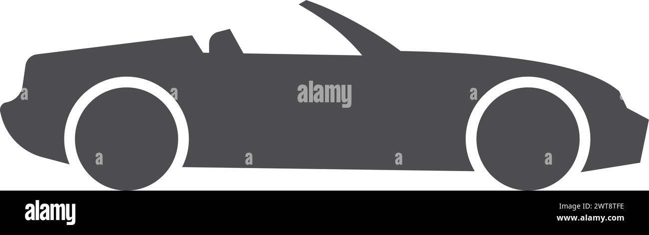 Schwarzes Symbol für Sportwagen. Symbol für schnelles Renn-Auto Stock Vektor