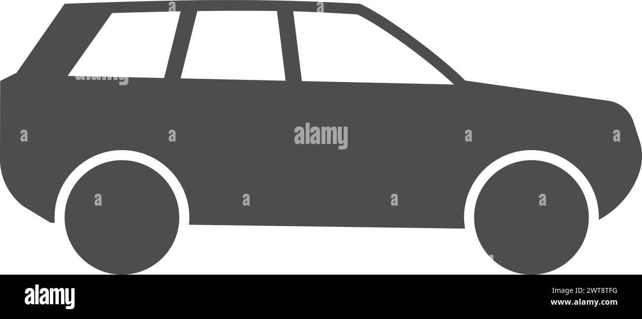 Schwarzes Familienauto-Symbol. Auto-Crossover-Symbol Stock Vektor