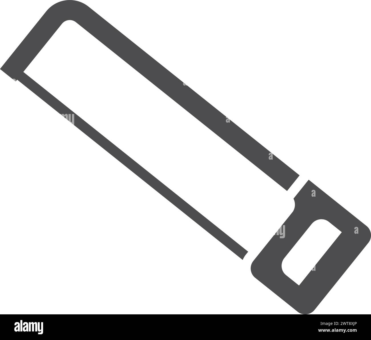 Schwarzes Symbol der Bügelsäge. Holzschneidewerkzeug Stock Vektor