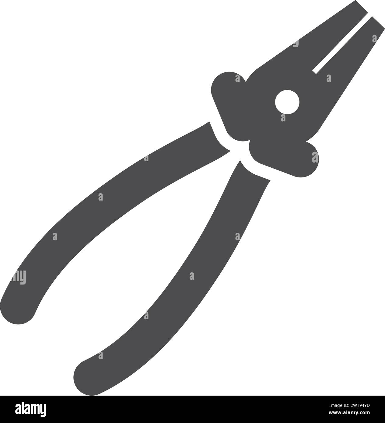 Zange, schwarzes Symbol. Symbol für elektrisches Reparaturwerkzeug Stock Vektor