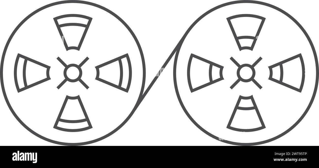 Zeilensymbol für Filmprojektor. Kinorolle mit Filmstreifen Stock Vektor