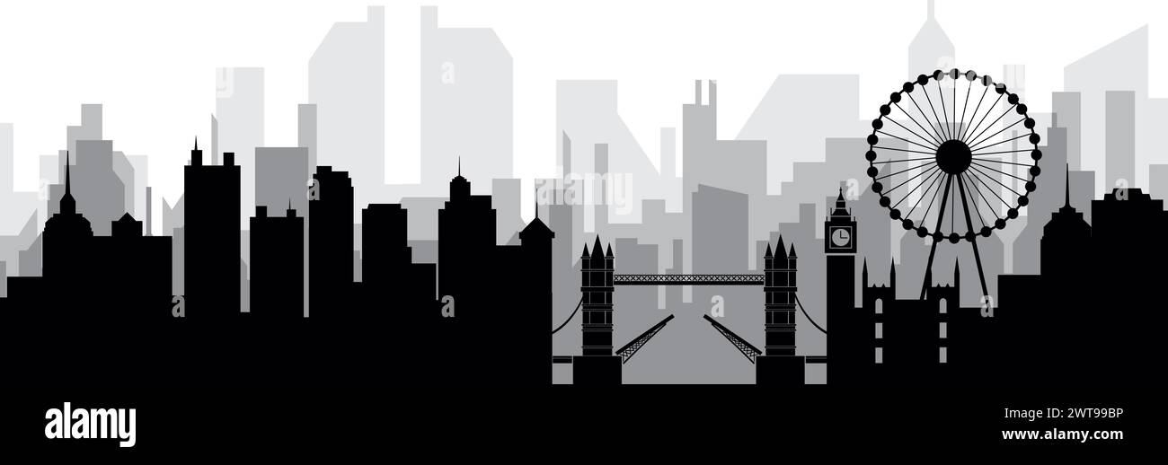 Skyline-Panorama der Stadt von LONDON, Großbritannien Stock Vektor