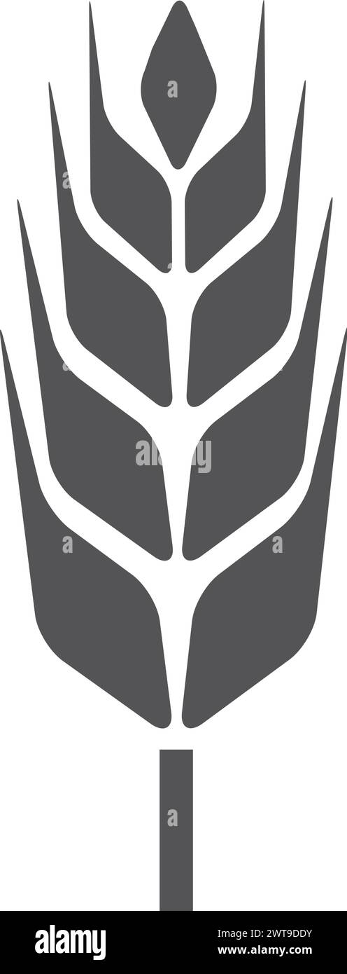Erntegutsymbol Schwarze Silhouette des Weizenohrs Stock Vektor