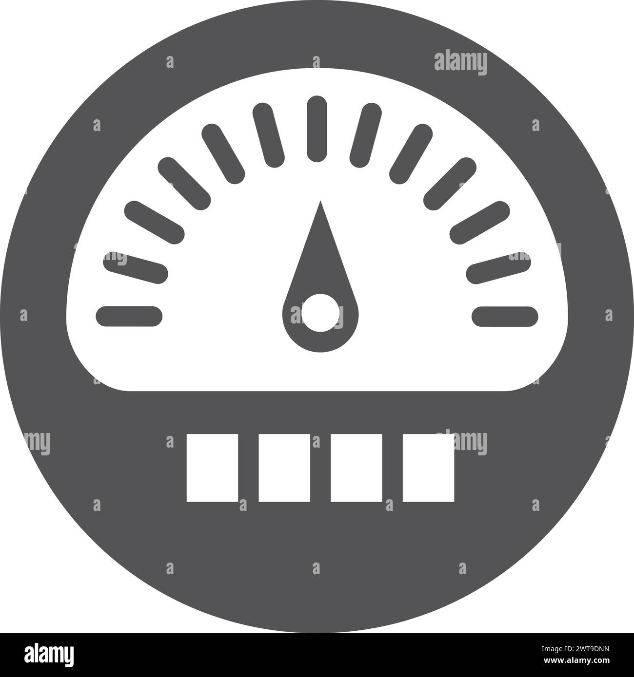 Symbol „Tahometer“. Drehzahlmessung. Symbol für das Armaturenbrett des Fahrzeugs Stock Vektor