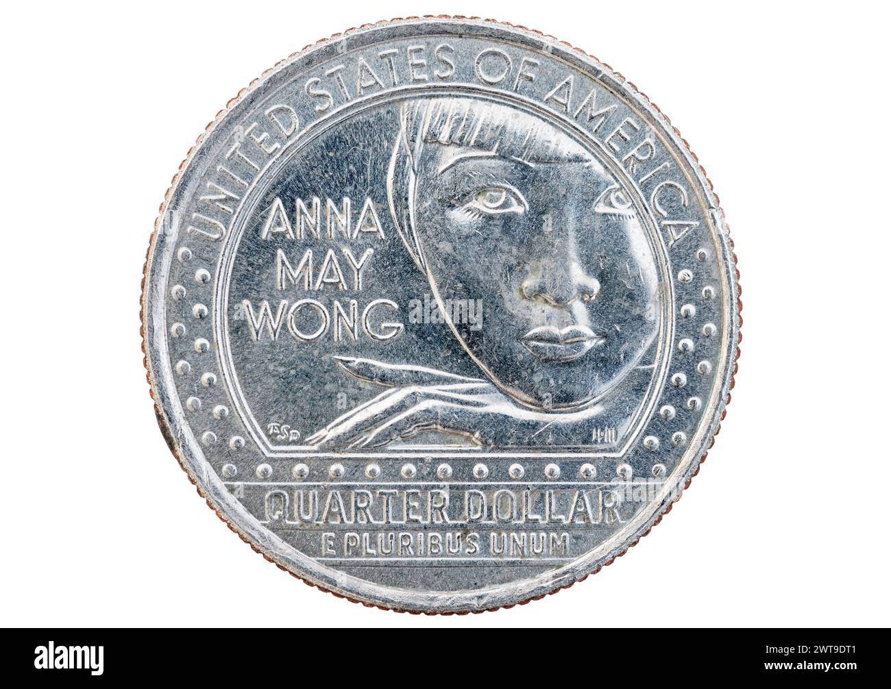 Anna May Wong Gedenkmünze im US-amerikanischen Viertel Stockfoto