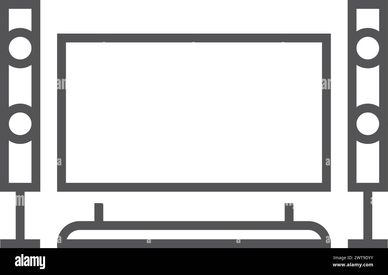 Home Entertainment-Symbol. Lineares Symbol für Kinobildschirm Stock Vektor