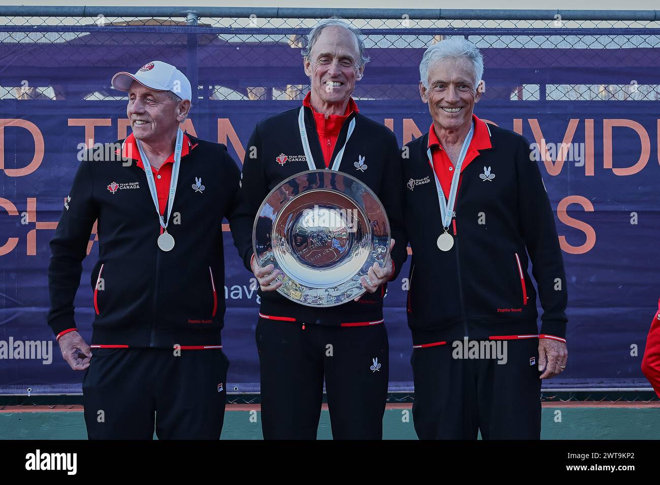 Manavgat, Antalya, Türkei. März 2024. Z. B. Chris Burr (CAN), Tim Griffin (CAN) Captain, Joe Forrayi (CAN) während der Weltmeisterschaft 2024 im Team- und Einzelhandel 65-85 (Credit Image: © Mathias Schulz/ZUMA Press Wire) NUR ZUR REDAKTIONELLEN VERWENDUNG! Nicht für kommerzielle ZWECKE! Stockfoto