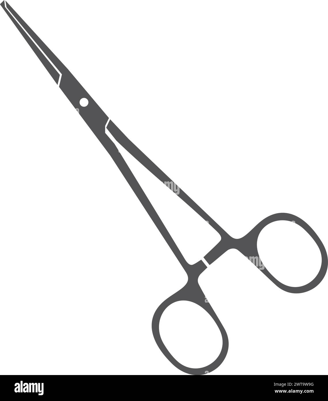 Schwarzes Symbol für medizinische Klemme. Symbol chirurgisches Werkzeug Stock Vektor