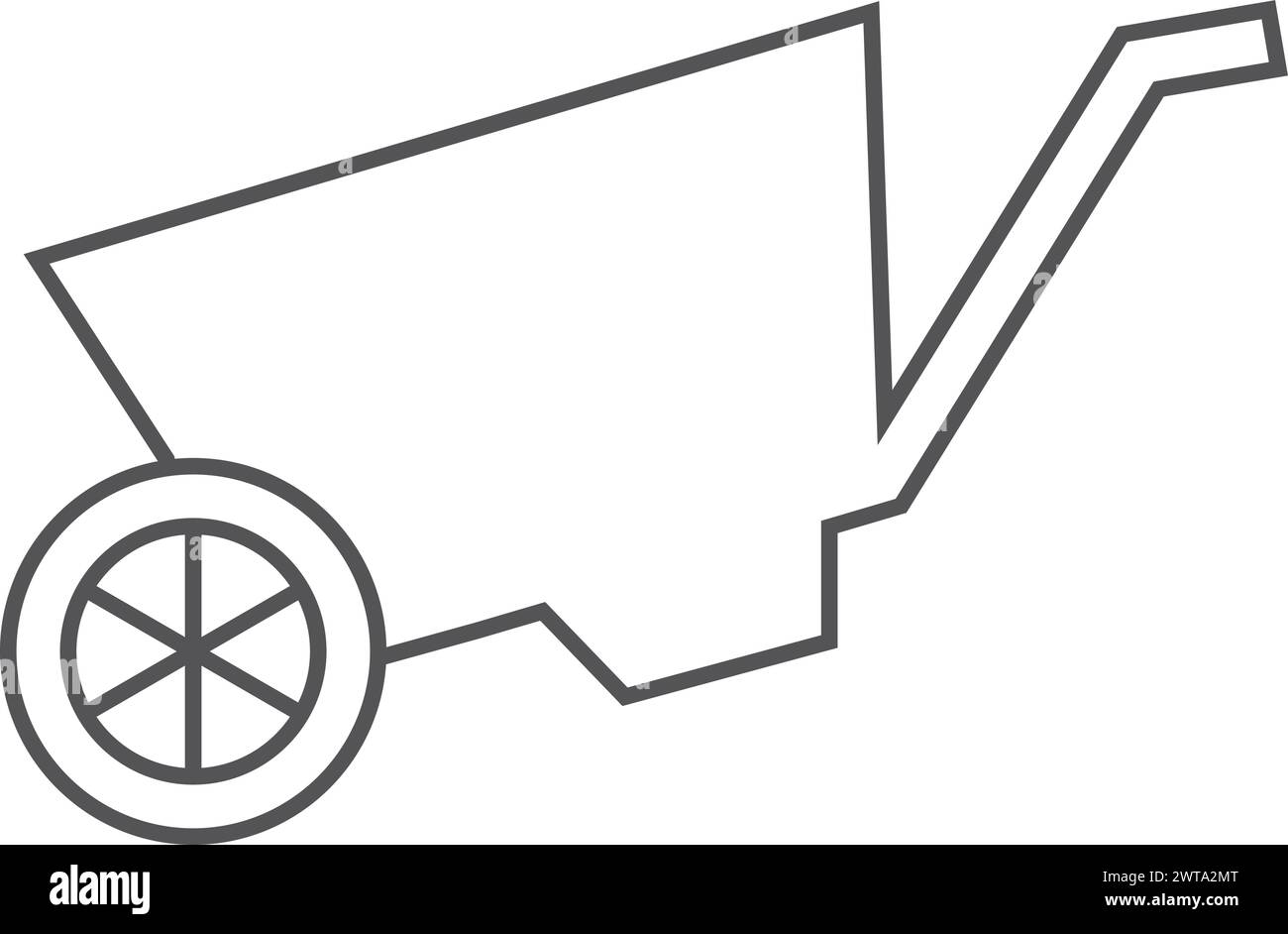 Schubkarre-Symbol. Symbol für die Werkzeuglinie des Landwirts oder Gärtners Stock Vektor