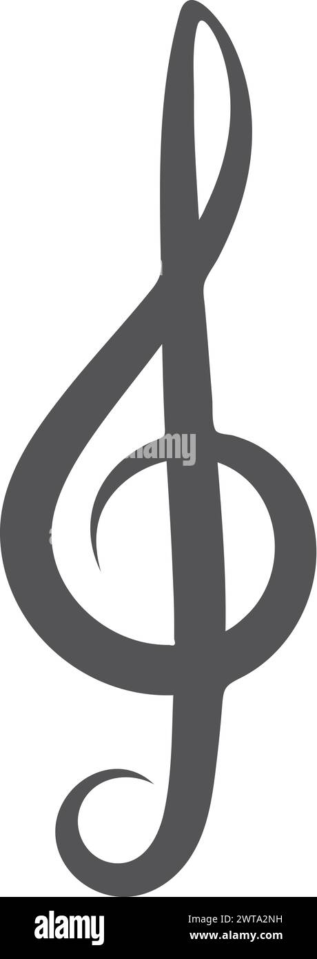 Symbol für den Höhenschlüssel. Notenzeichen für Musikmelodie Stock Vektor