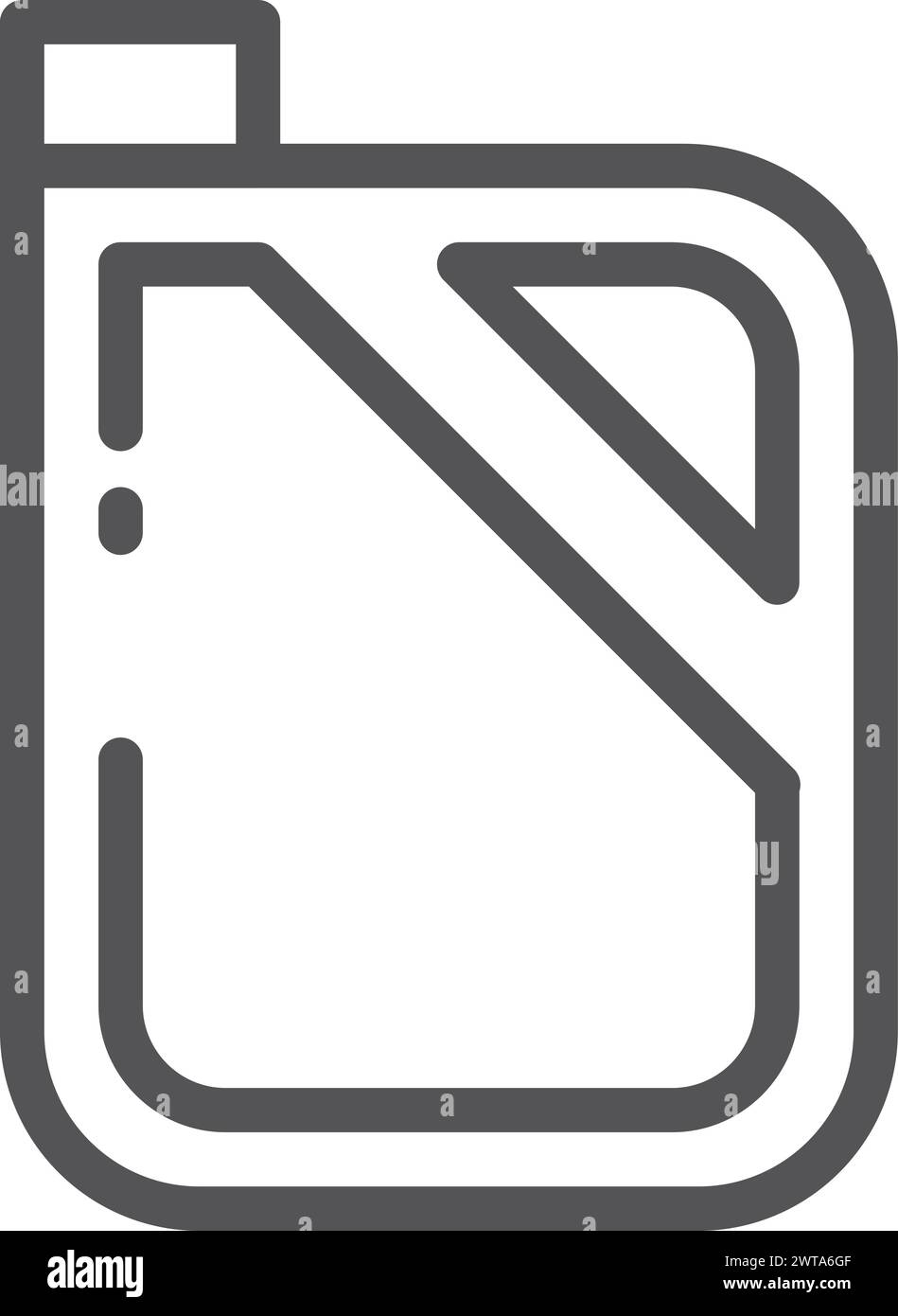 Symbol für Kunststoffkanister. Flüssigkeitsbehälter mit schwarzer Leitung Stock Vektor
