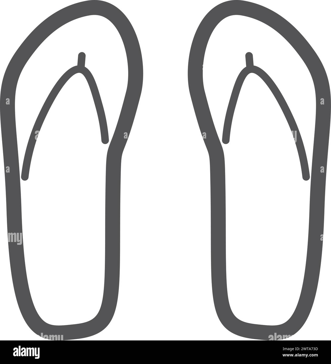 Symbol für Flipflops-Linie. Outdoor-Schuhe für den Sommer Stock Vektor