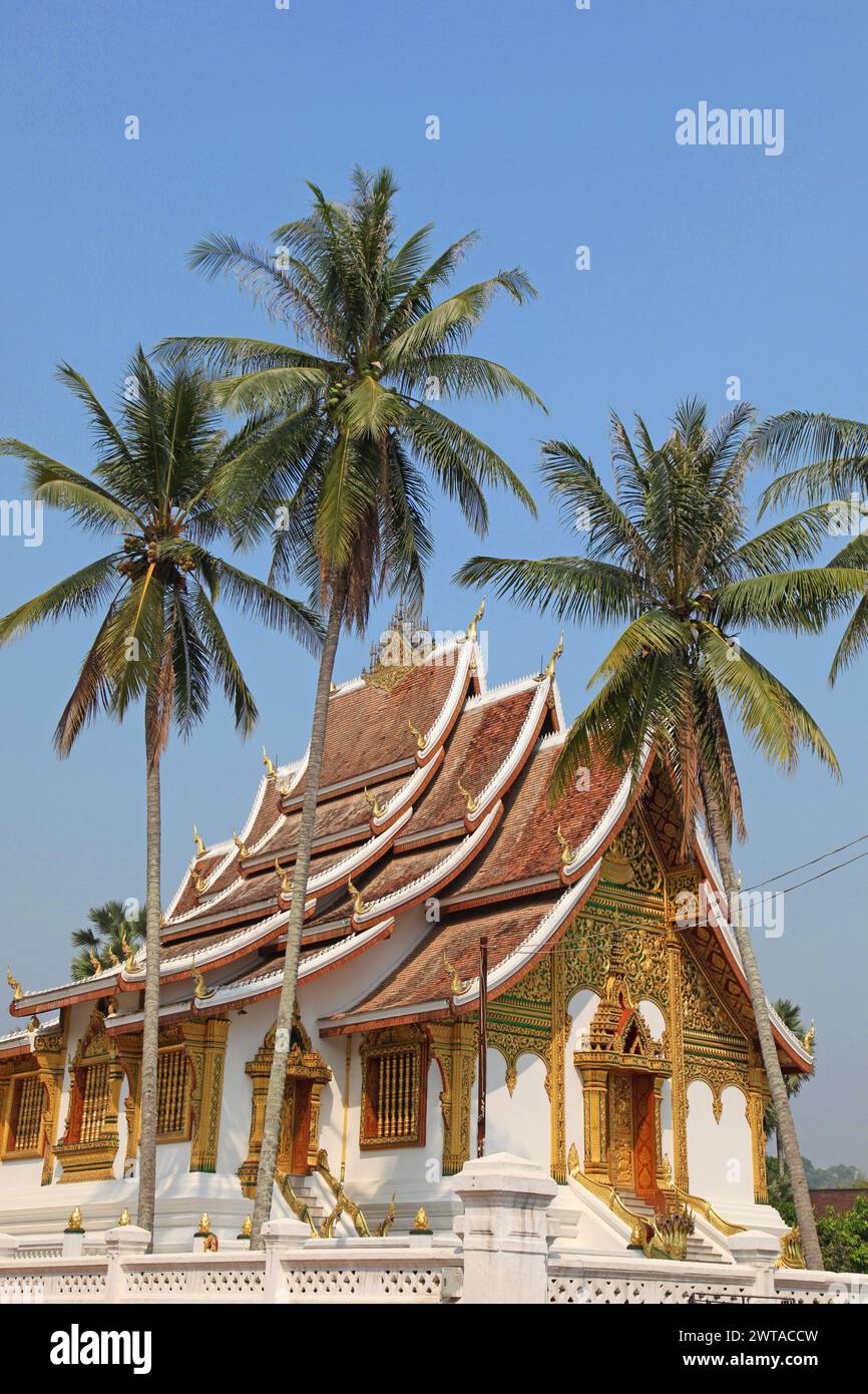Reich Verzierter Tempel Luang Prabang Laos. Stockfoto