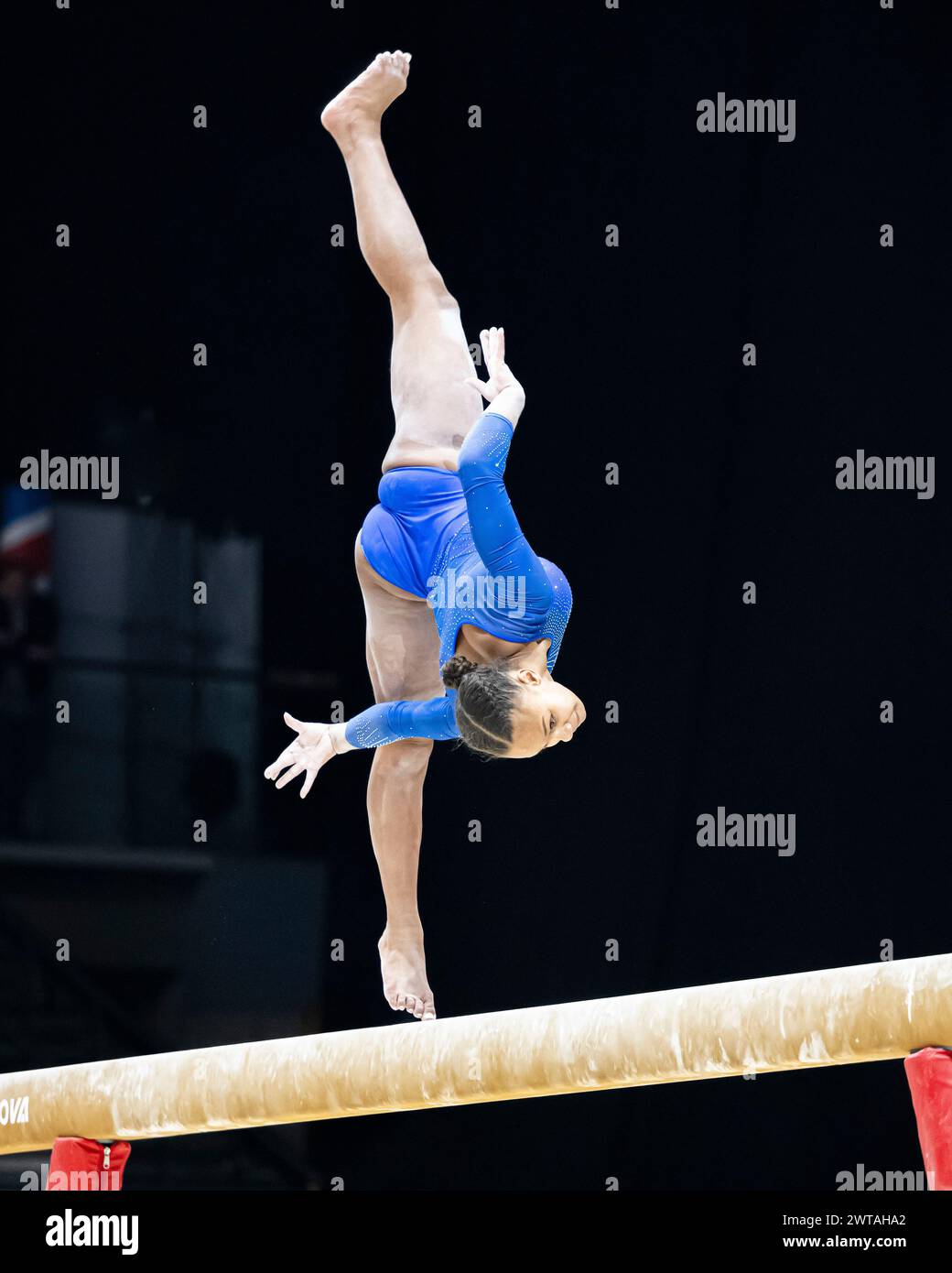 LIVERPOOL, VEREINIGTES KÖNIGREICH. März 24. Amelie Morgan tritt am Samstag, den 16. März 2024, im Women’s Senior Subdivision Two Competition während der britischen Meisterschaft 2024 in der M&S Bank Arena an. LIVERPOOL ENGLAND. Quelle: Taka G Wu/Alamy Live News Stockfoto