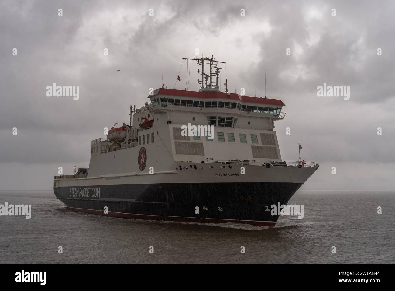 Schiff der Isle of man Steam Packet Company Ben-My-Chree im Hafen Heysham, Lancashire. Stockfoto